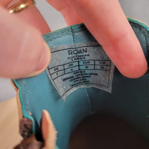 Roan Bed Stu Hostile Chelsea Boots Women 7 Tan Rose Gold Distressed Leather Zip - Picture 9 of 11